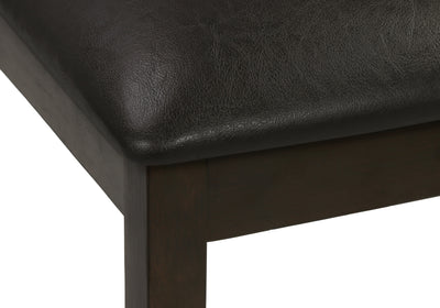 Set of 2 Brown Leather Look Upholstered Dining Chairs with Wood Legs
