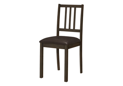 Set of 2 Brown Leather Look Upholstered Dining Chairs with Wood Legs