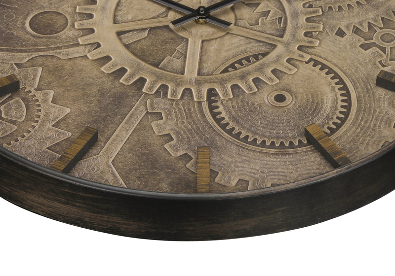 20" Round Brown Wall Clock - Transitional Style
