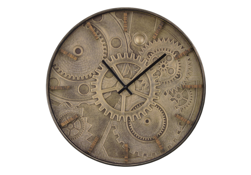 20" Round Brown Wall Clock - Transitional Style