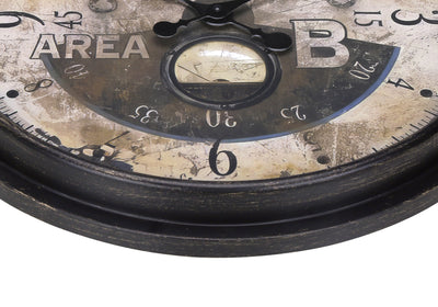 20" Round Wall Clock Antique Brown Transitional Style - Vintage Decor