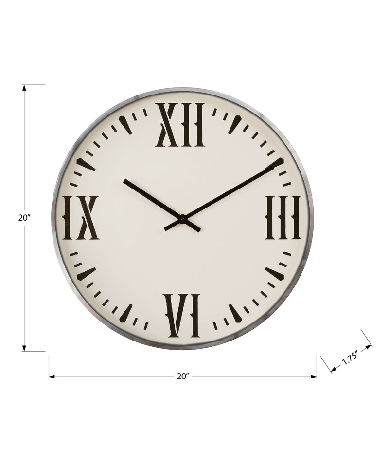 Modern 20" Round Black and White Wall Clock - Sleek and Stylish Design