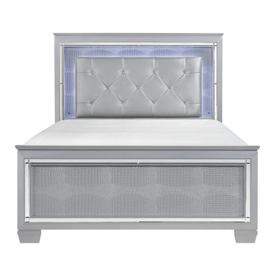 Allura Silver Queen Bed, LED Lighting - MA-1916-1*