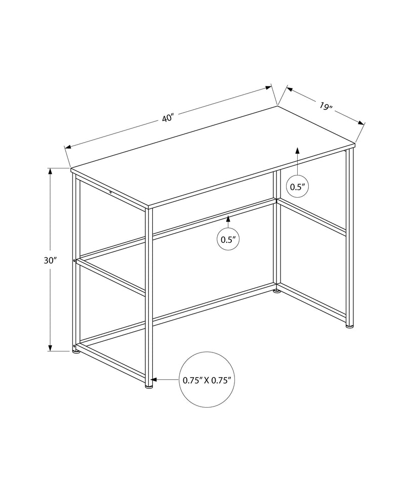 Computer Desk - 40"L / Black / Black Metal - I 7776