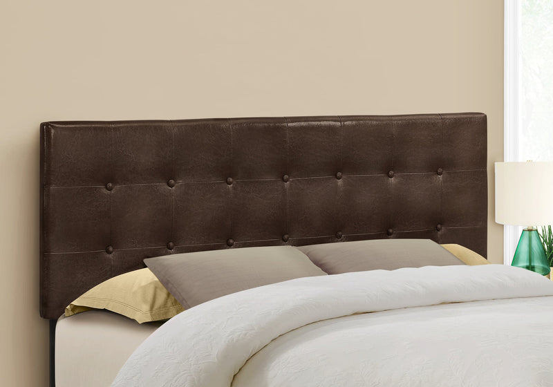 Bed - Queen Size / Brown Leather-Look Headboard Only - I 6000Q