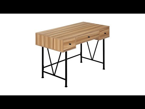 Computer Desk - 48"L / Light Reclaimed Wood / Black Metal