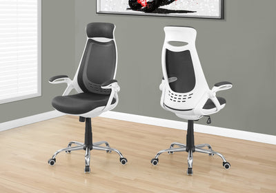 Grey Mesh And Chrome High-Back Exec White Office Chair - I 7269