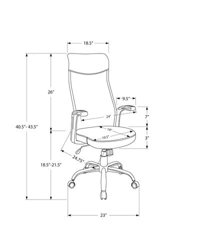 Office Chair - Black / Dark Grey Fabric / Multi Position