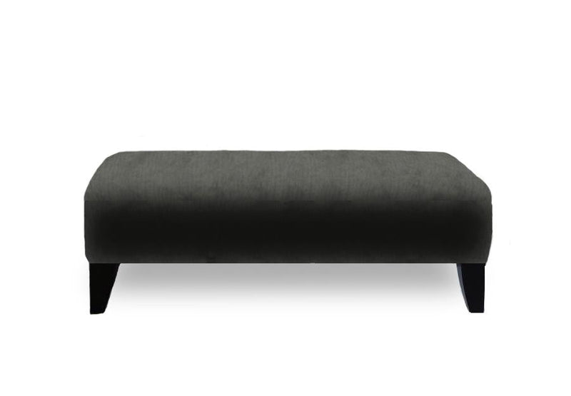 Canadian made Ottoman in Velvet Fabric and Wooden Legs - R-898